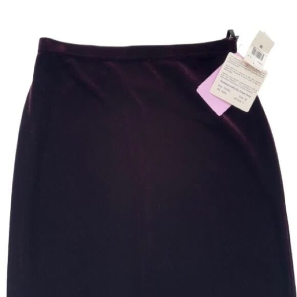 Tadashi Vintage Maxi Skirt Plum Velvet Side Slits Dressy Formal USA Medium NEW - Picture 7 of 12